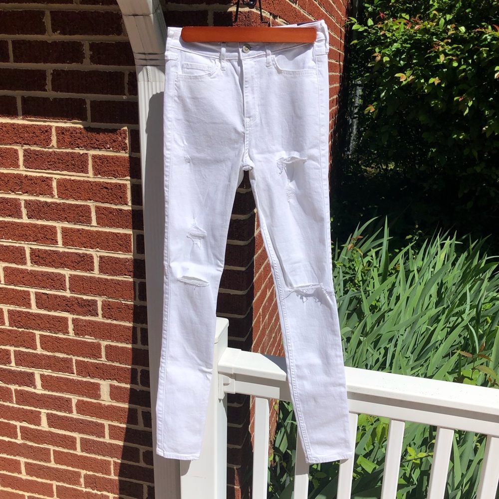 Hollister Classic Stretch High-Rise Super Skinny white jeans - Picture 1 of 10